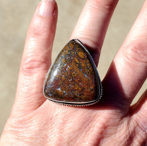 New Moroccan Seam Agate 925 Silver Ring. - Picture 12 of 16